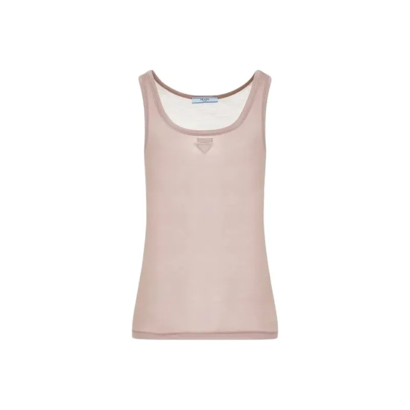PRADA Logo Detailed Sleeveless Top-0