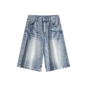 WOLF CODE Denim Shorts Unisex Blue