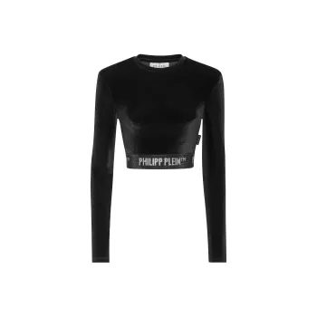 PHILIPP PLEIN Long underband Velvet Crop Top