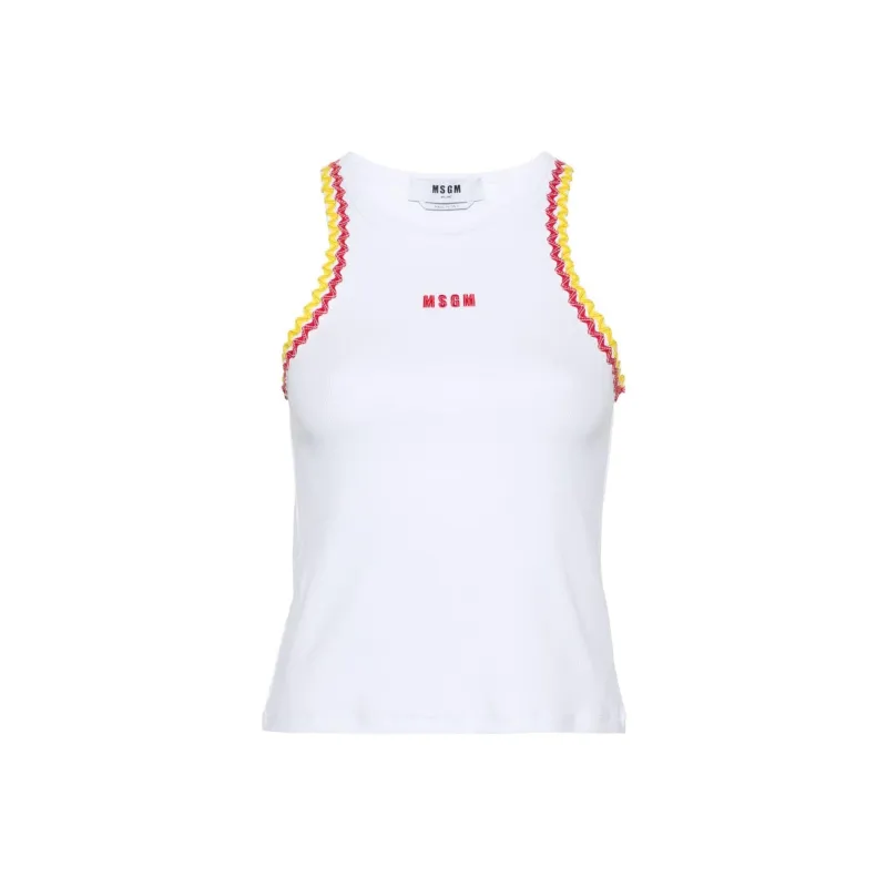 MSGM Fine ribbed Tank Top-0