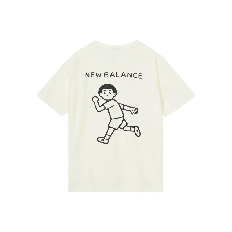 New Balance Noritake Collection Set in Sleeve T Shirt Women's Ivory White-0