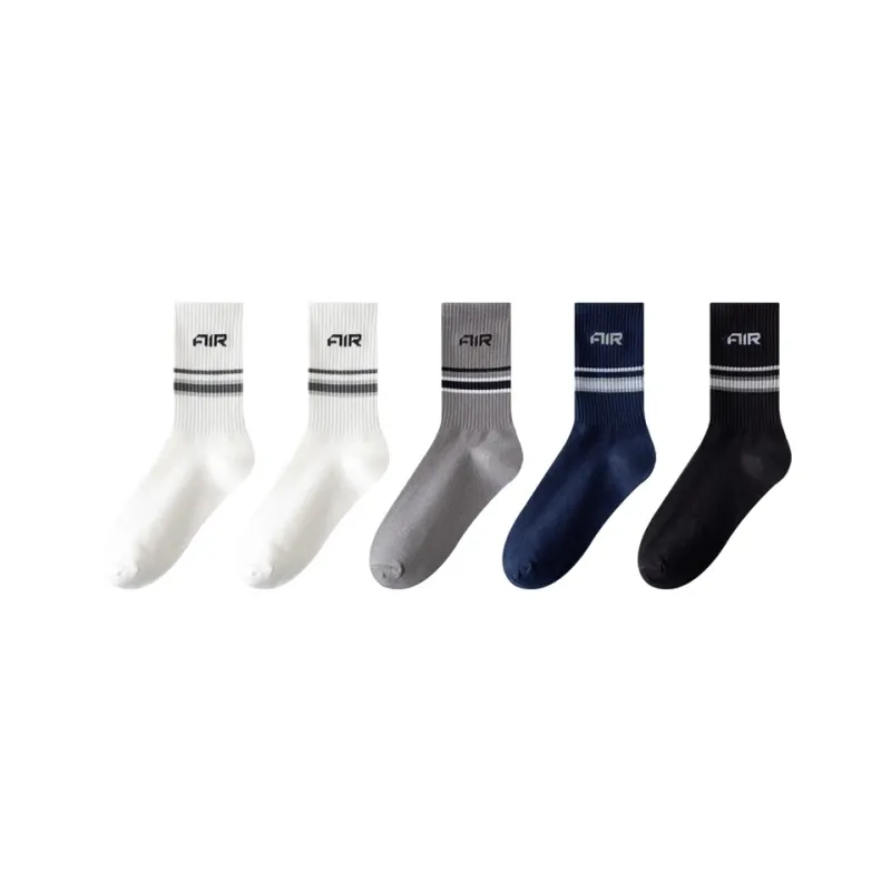 H YXIANG Mid Calf Socks Men's 5 Pack-0