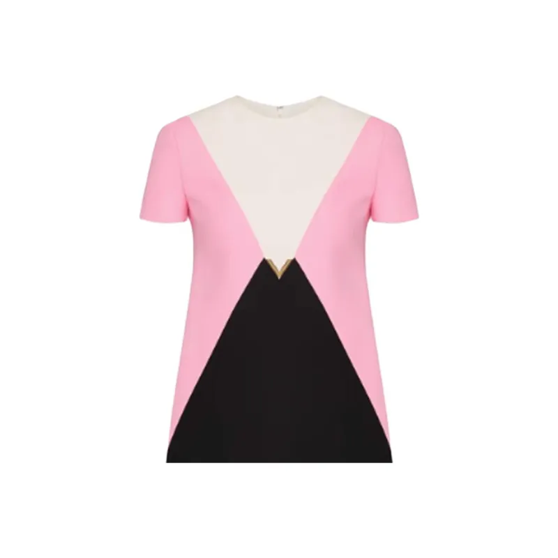 Valentino SS24 Short-Sleeved Dresses Women's Black White Pink-2