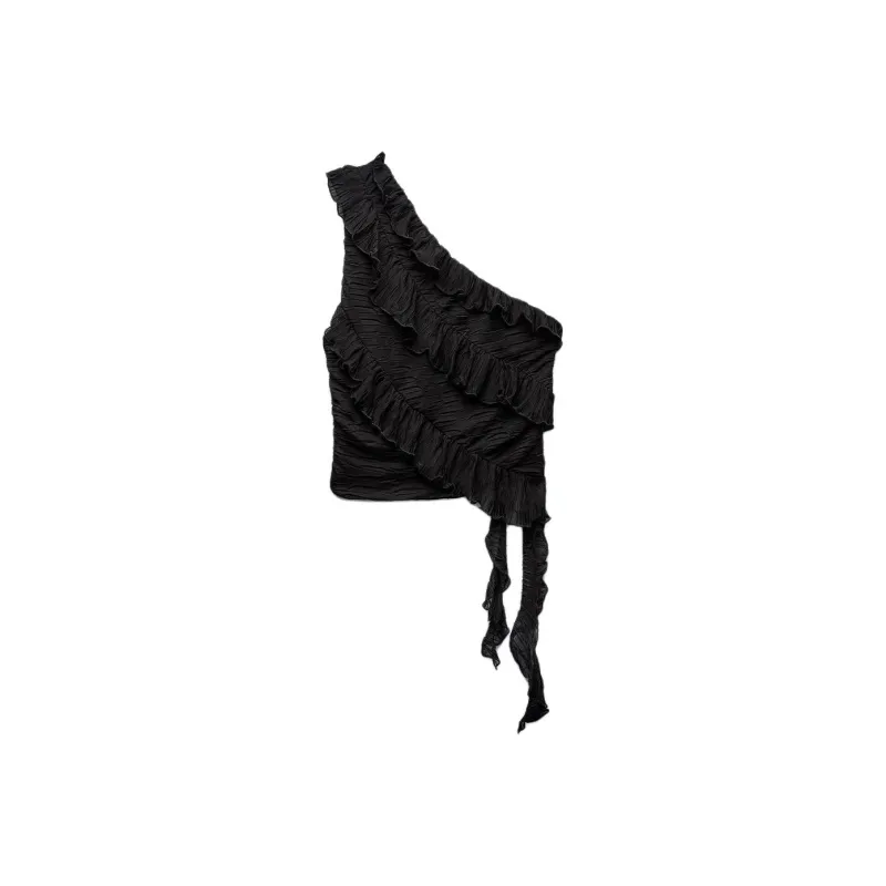 ZARA Tank Tops Women's Black-0