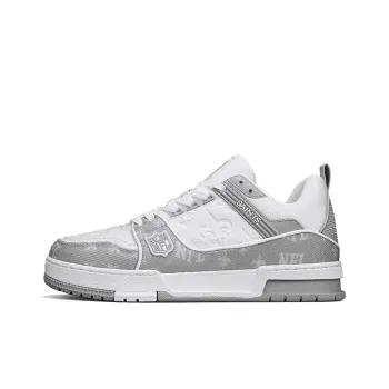 NFL TR FG New Orleans Saints Low Top Skateboard Shoes Unisex White Gray