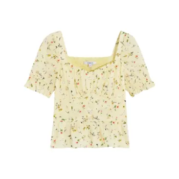 Bebe Puff Sleeve T Shirt Women's Yellow
