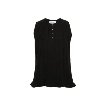 Lanvin Pleated Crepe De Chine Top