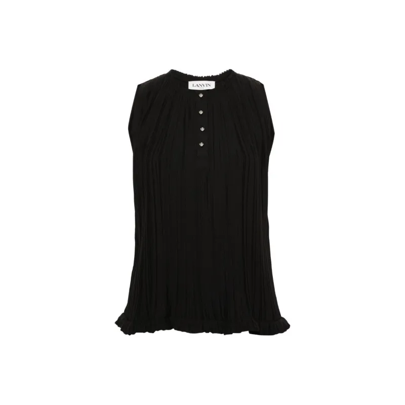 Lanvin Pleated Crepe De Chine Top-0
