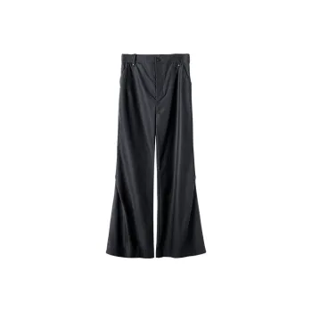 HUANXIANGZHE Flared Pants Loose Fit Straight Fit Casual Pants Unisex Black