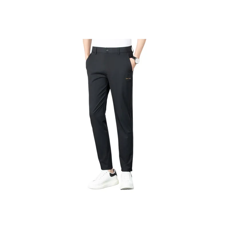 Red Bean Casual Pants Unisex Navy Blue-0