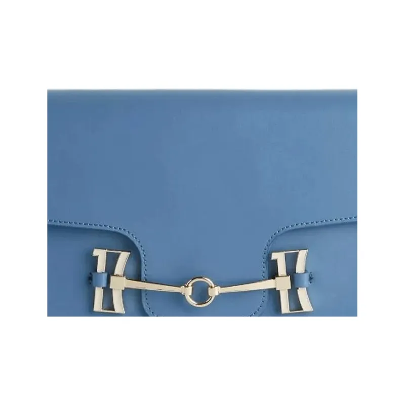 Alviero Martini Cow Leather With PU PES And CO Patchwork Crossbody Bag Women's Denim Color-3