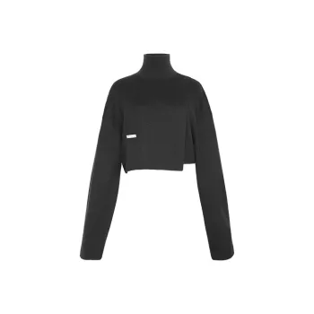 C2H4 Asymmetrical Turtleneck Sweater 'Black'