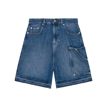 GANNI SS25 Denim Shorts Men's Blue