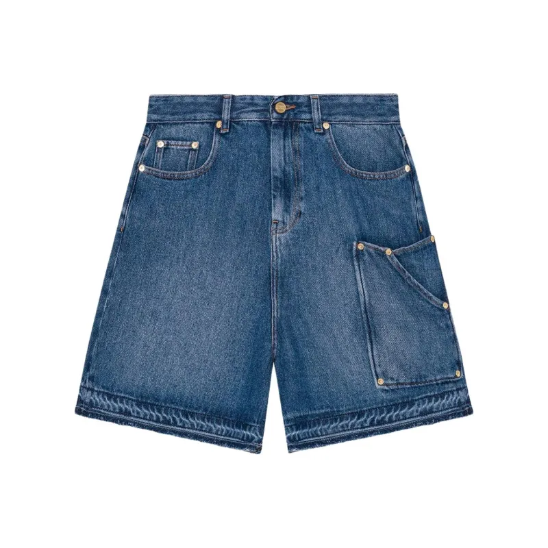 GANNI SS25 Denim Shorts Men's Blue-0