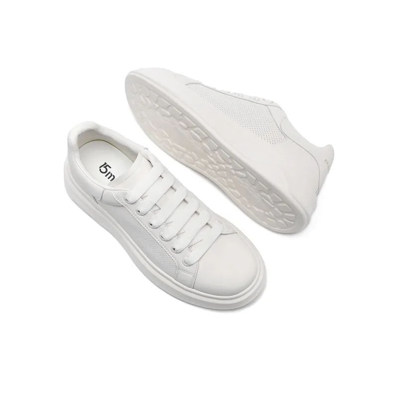 15 MINS Low Top Skateboard Shoes Men's White-2