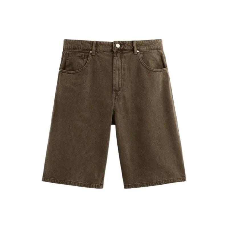 ZARA Denim Shorts Men Brown-0
