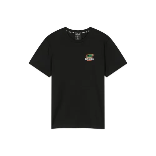 Skechers Barrel Printing Drop Shoulder Sleeve T-Shirt Women's Pitch Black