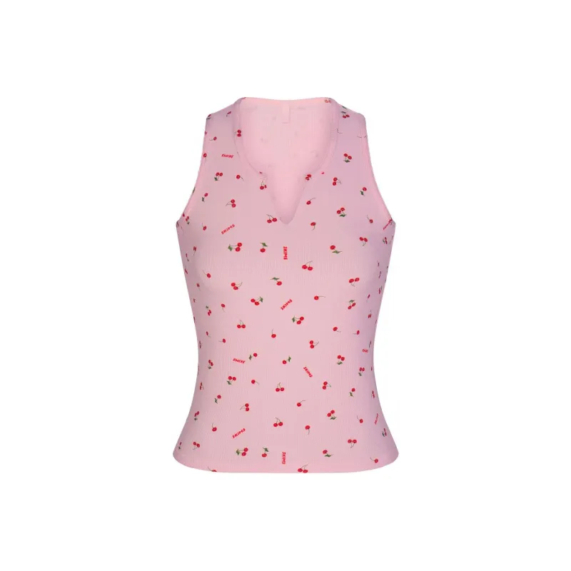 SKIMS Valentine's Day Collection Tank Tops Women's CHERRY BLOSSOM PRINT/Cherry Blossom Color-0