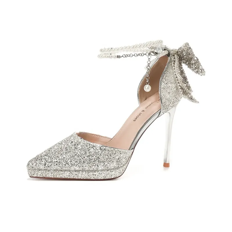 Lan Miao Slim Heel High Heels 10.5CM Women's Mercury-0