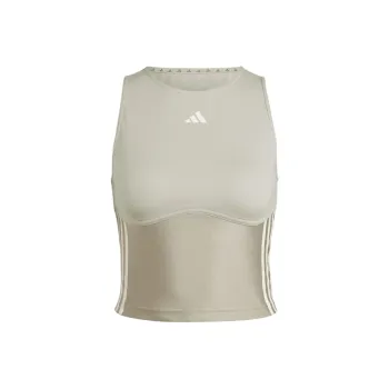 Adidas Hyperglam Shine Training Crop Tank Top Tank Tops Women's Beige