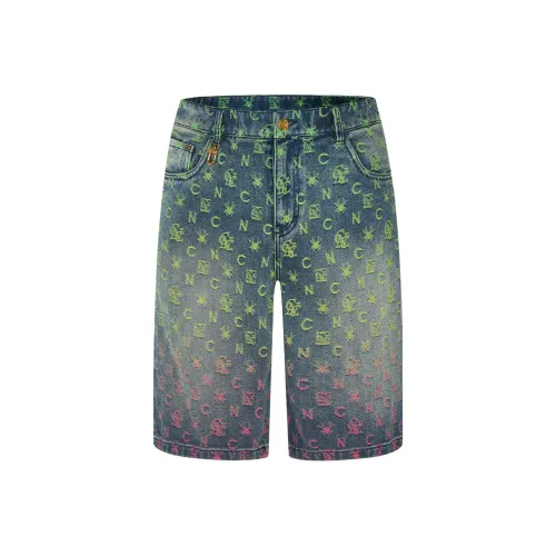 C'N'C Trend Series Denim Shorts Men's Green Pattern