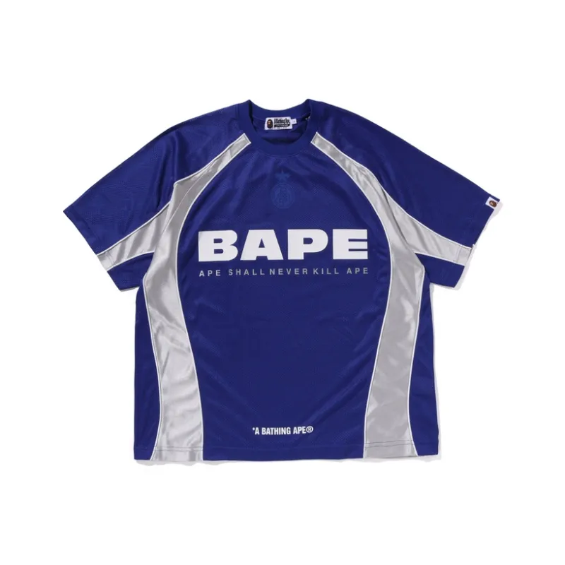 Bape Solid Camo Jacquard Multilogo Relaxed Fit Football Jersey-4