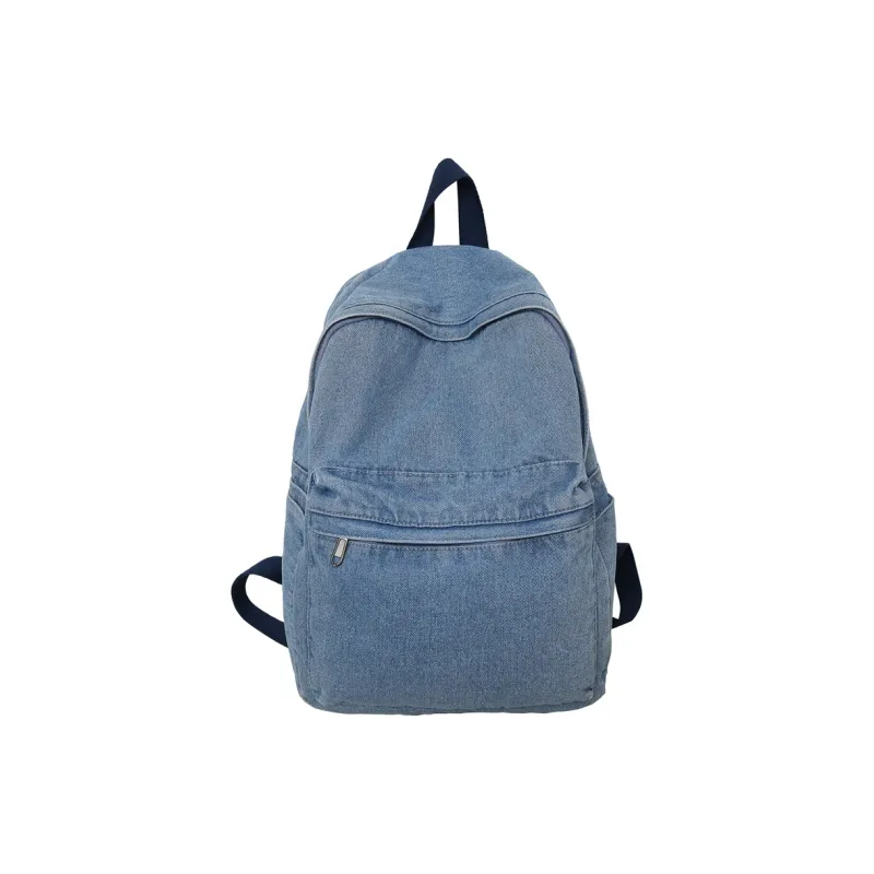 H YXIANG Denim Backpack Unisex Black/Light Blue/Vintage Blue-1