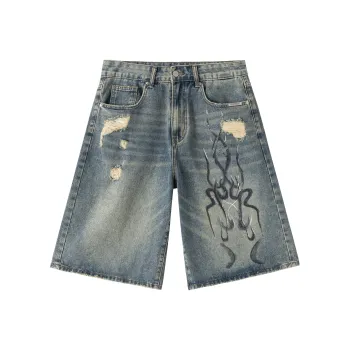 XINYINSU Denim Shorts Unisex Dark Blue