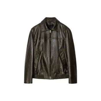 COS Leather Jacket Men's Dark Brown
