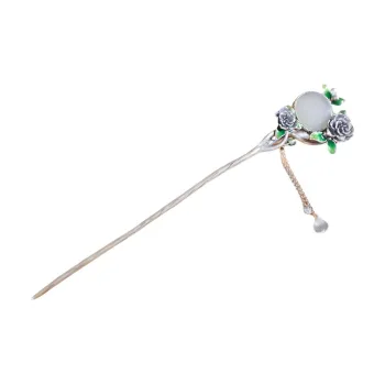 Jade Charm Yao Hetian Jade Hairpin White Jade/Pale Greenish White Jade Women's