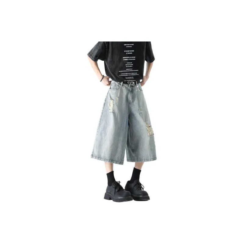 HOKLV Denim Shorts Unisex-5