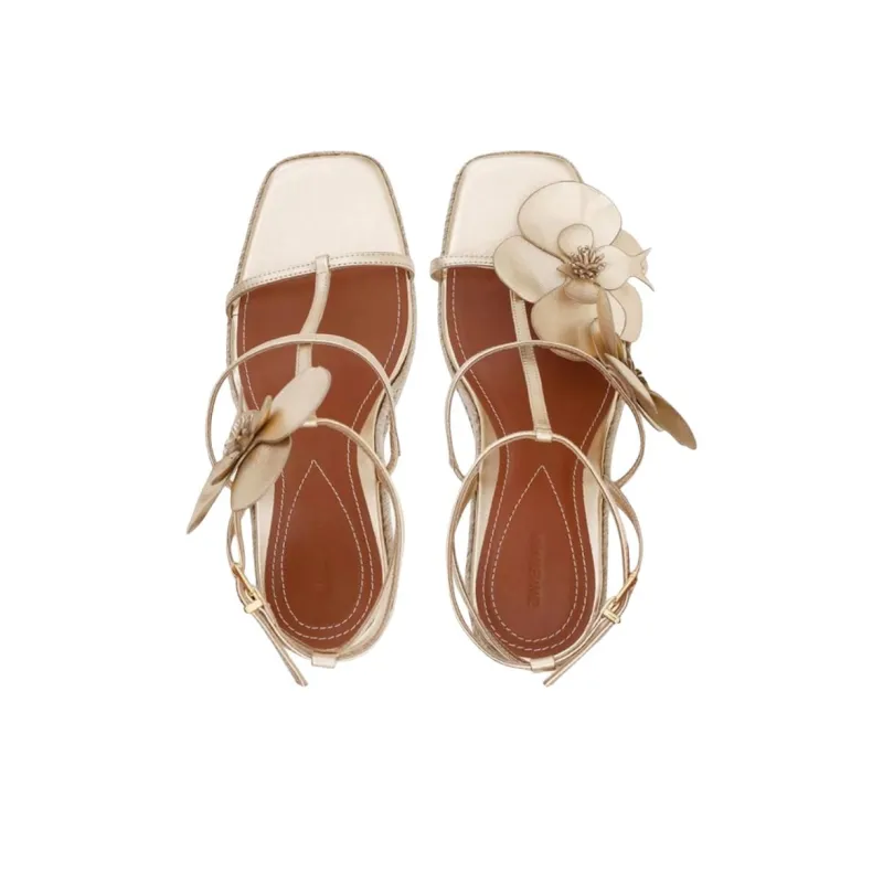 Zimmermann Orchid One Strap Sandals 11cm Women's Gold-3
