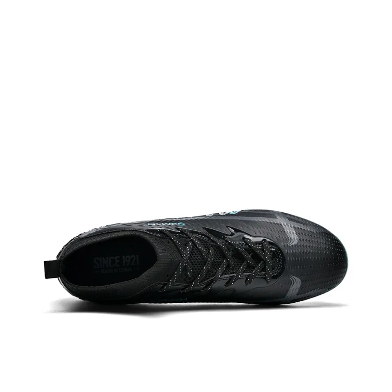 Binary FG Firm Ground Cushioning Lightweight Slip Resistant Soccer Shoes Unisex Black-3
