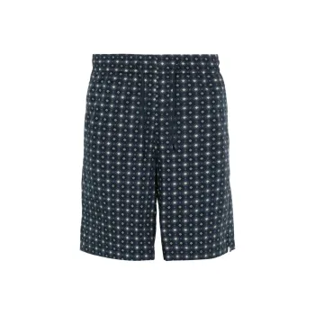 A.P.C Vincento Geometric Pattern Drawstring Shorts