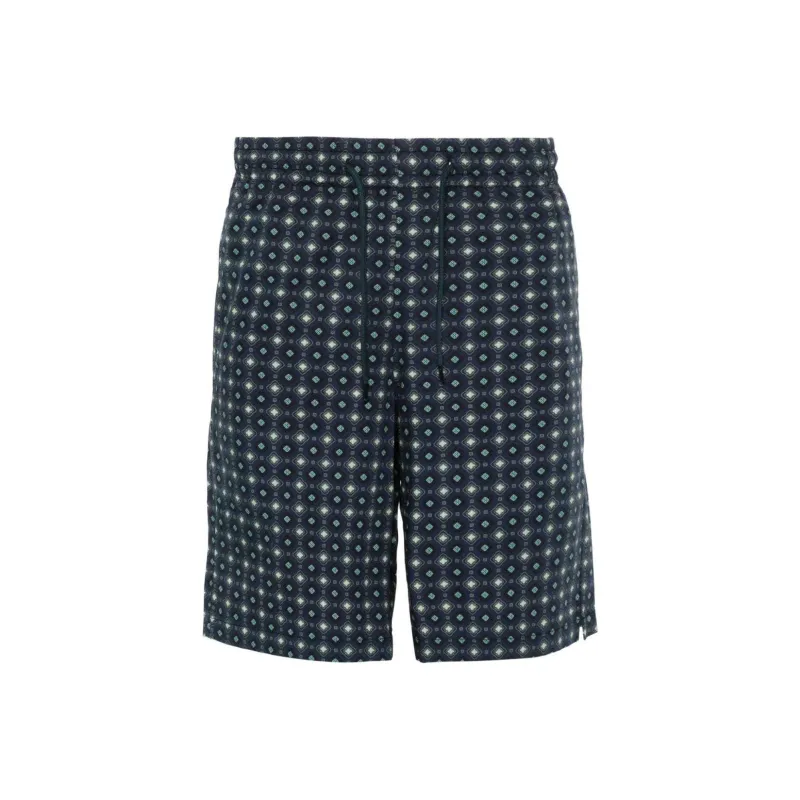 A.P.C Vincento Geometric Pattern Drawstring Shorts-0