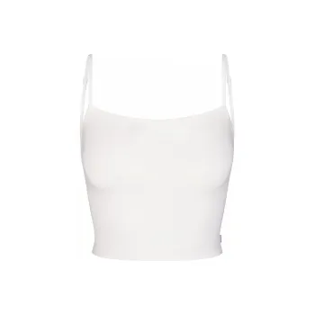 SKIMS SLEEP STRAIGHT NECK CROPPED CAMI Tank Tops Women's Snow/White