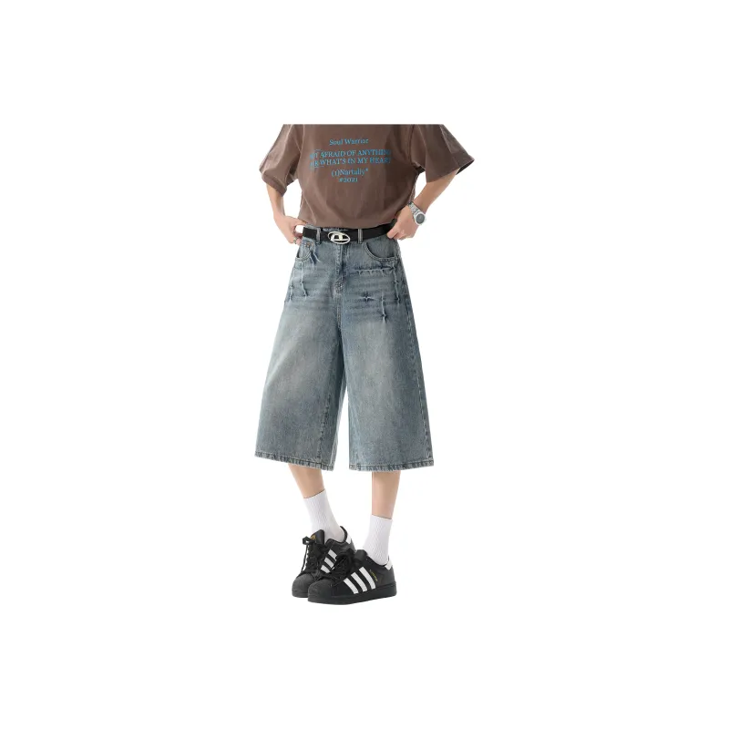 KM Denim Shorts Unisex Blue-0