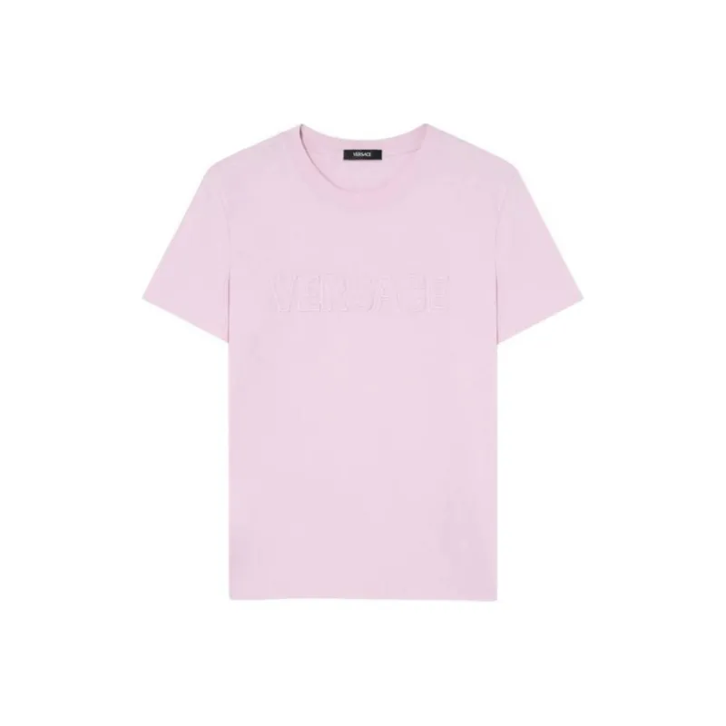 VERSACE Logo Appliqué Crewneck T Shirt-0
