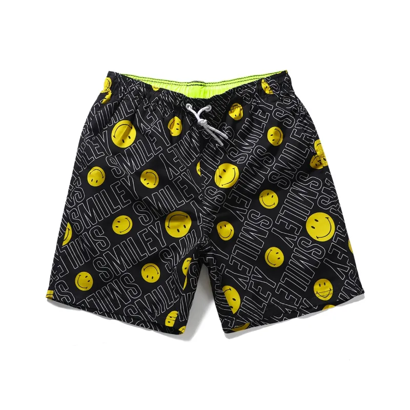 GAILANG Beach Shorts Men All Over Print Smiley Face-0
