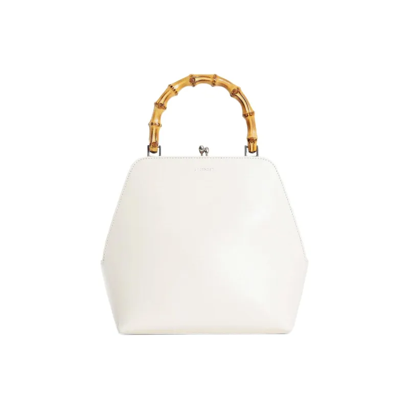 JIL SANDER Goji Calfskin Handbag Small Size Women's White-0