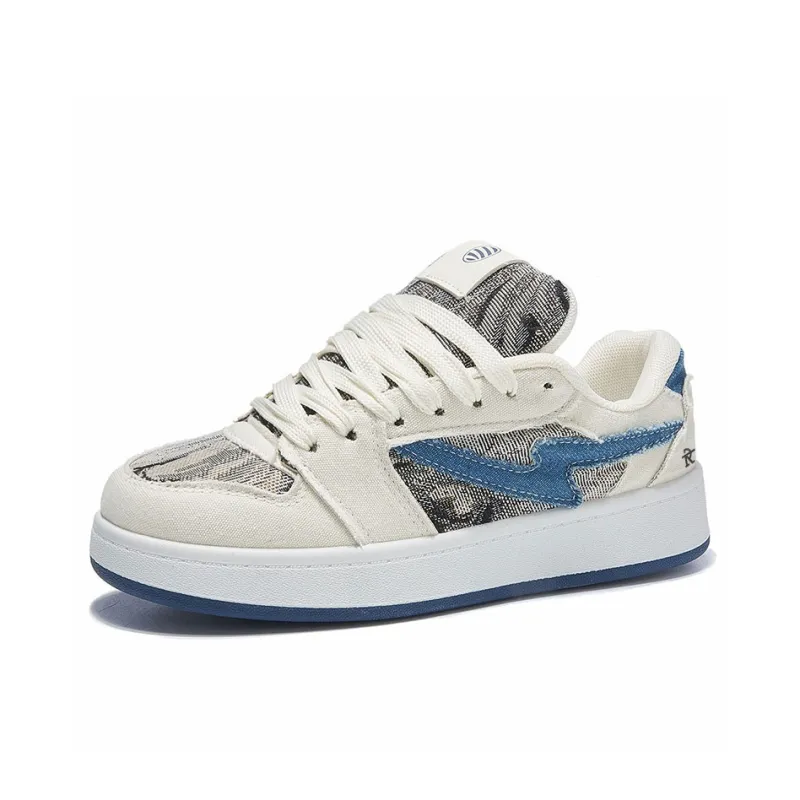 ROBINHOOD Wear resistant, Lightweight, Breathable, And Non slip. Low Top Skateboard Shoes Women's Denim Blue Box-2