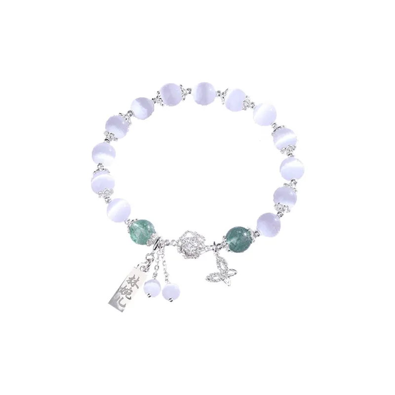 TENGXUNSHIPINCAOCHANGDI The Second Season Of 'Qing Yu Year' Lin Wan'er White Moonlight Beaded Bracelet Rope Bracelets-0