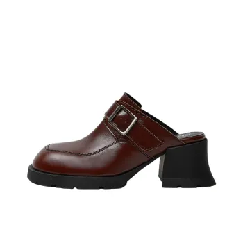 MIISTA Closed Toe Slippers 6.5cm Women's Brown