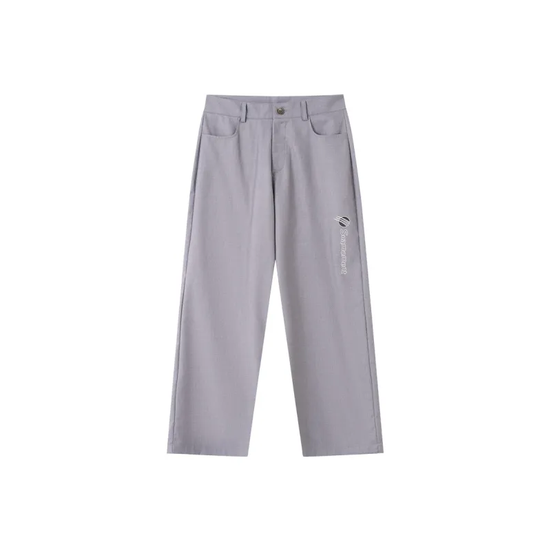 Suamoment Wide Leg Straight Fit Pants Autumn New Arrival Vintage Couple Casual Pants Unisex-4