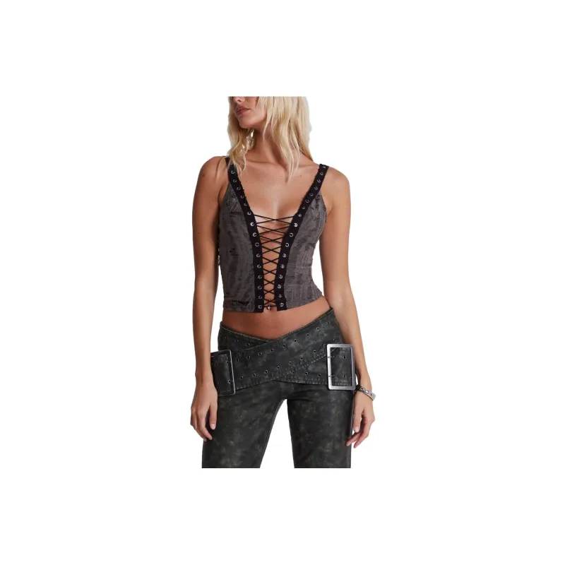 Jaded London Tank Top Women's Gray-0