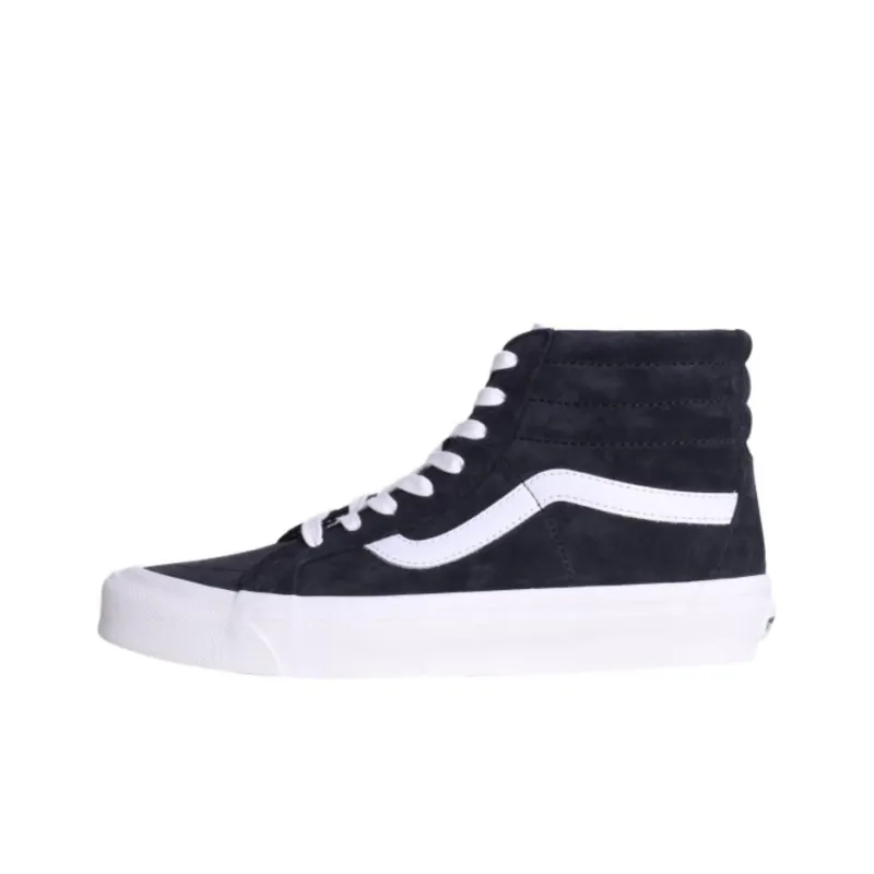 Vans Sk8 Hi Anti Slip Wear Resistant High Top Skateboard Shoes Unisex Black White-0