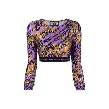 VERSACE Garland print Cropped Top