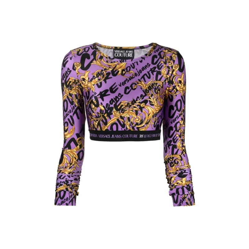 VERSACE Garland print Cropped Top-0