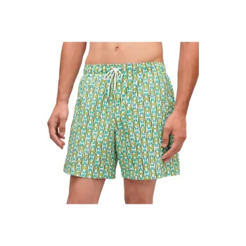 HERMES SS25 Beach Shorts Men's Green