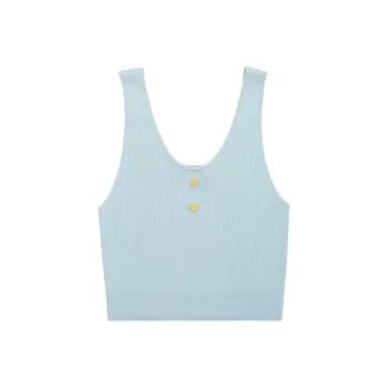 LI NING 1990 LADY L Series Tank Tops Women's Light Umbilical Blue